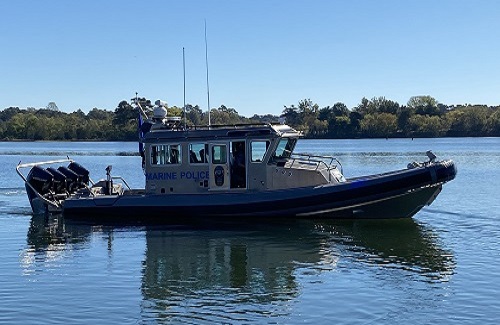 A Marine Police boat on the water
