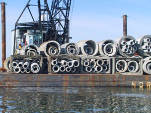 Pipe on Barge